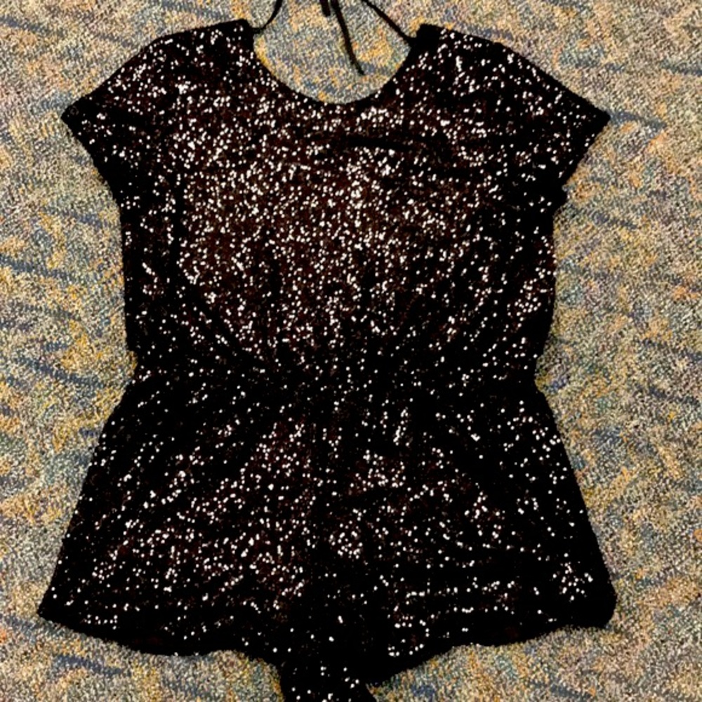 SEQUIN BLACK ROMPER LIKE NEW! BEAUTIFUL